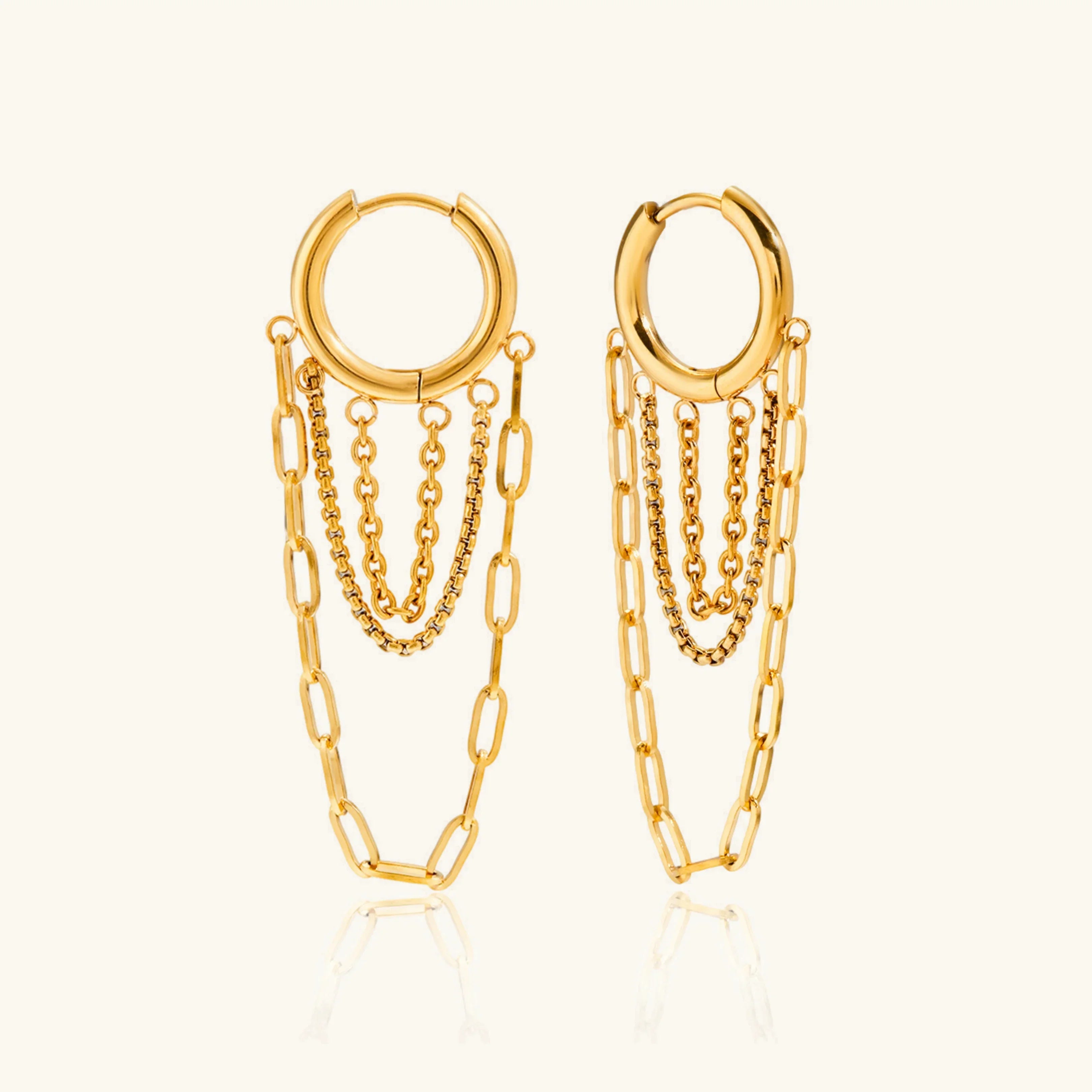 Alaina Link Chain Hoops 0