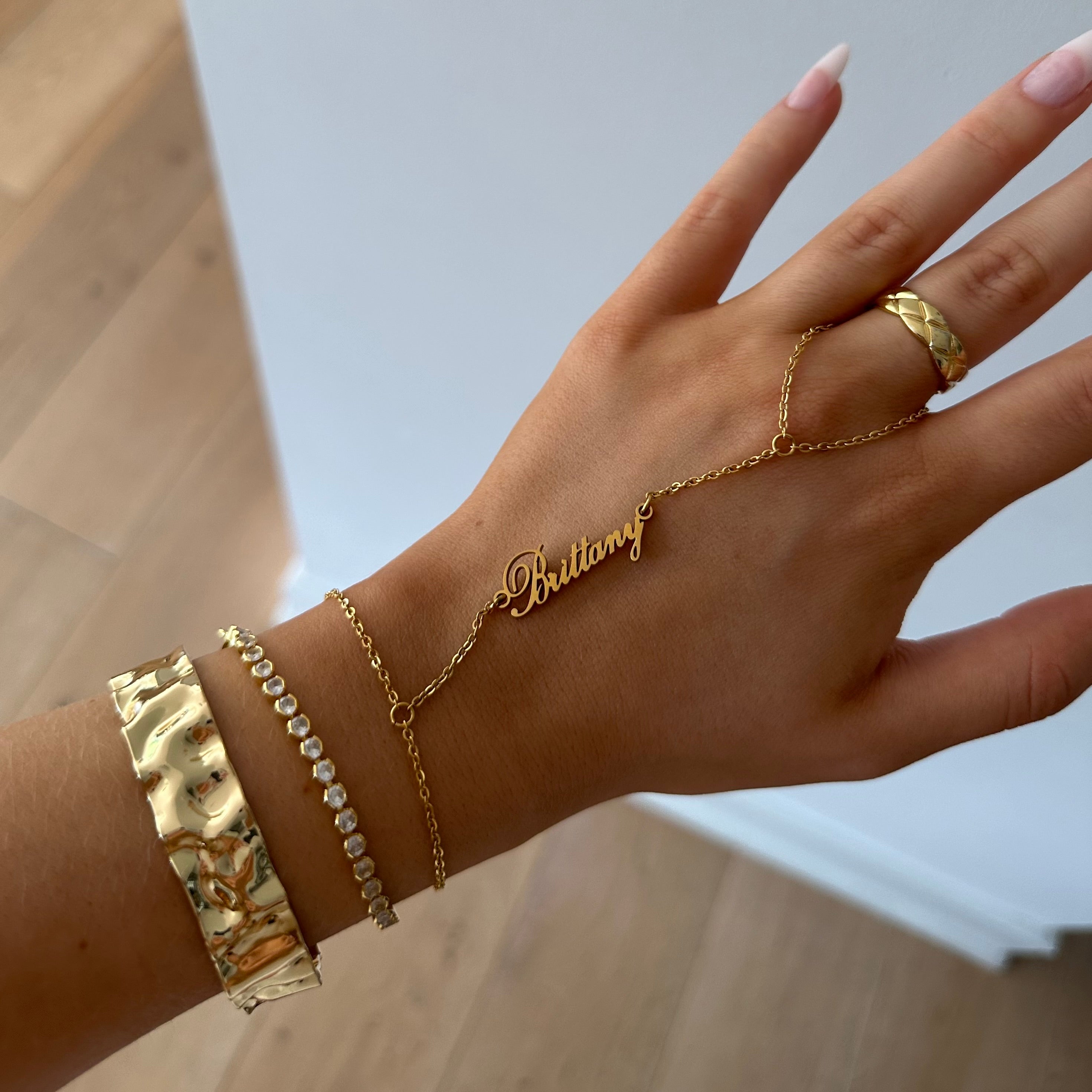 Custom/Personalized Name Plate Hand Chain 1